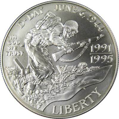 World War Ii Commemorative 1993 D 90% Silver Dollar Bu Uncirculated $1 Coin